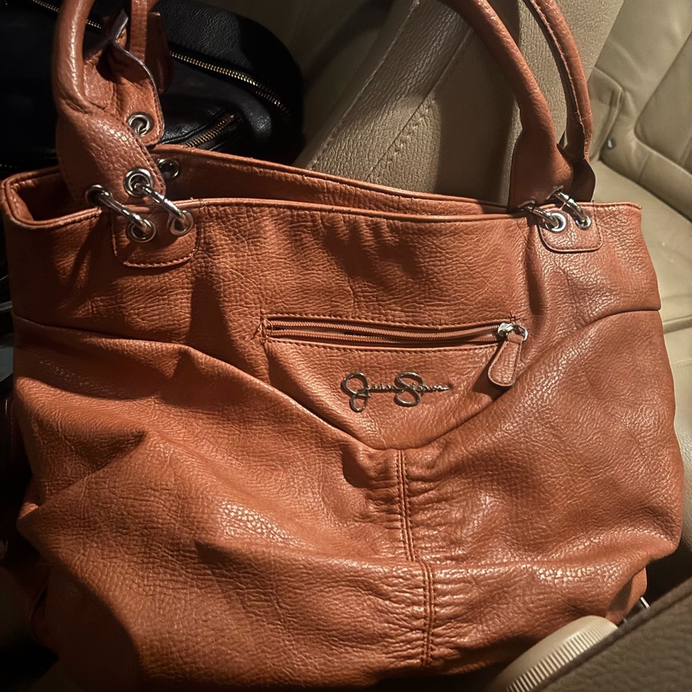 Jessica Simpson Tan Leather Tote Bag